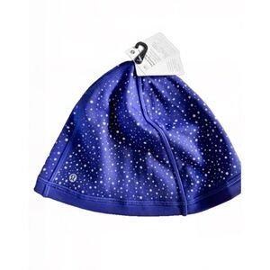 Lululemon Blue Reflective Fleece Lined Running Beanie S/M Limited Edition